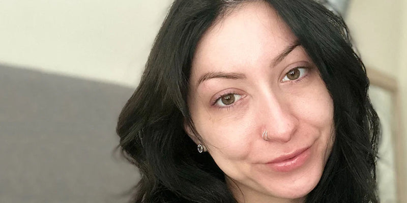 Marissa Madrid after using Earth & Halo Blue Crystalline Face Serum